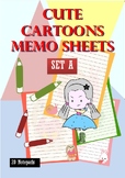 Cute Cartoons Memo Sheets : SET A