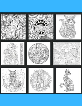 Coloring Cats Adult Coloring Book: Volume 14, Contains 47 Pawesome Prints  Ready to Frame 