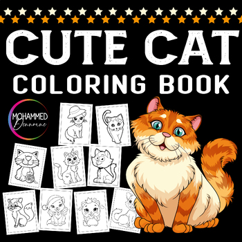 Preview of Cute Cat Coloring Book For Kids