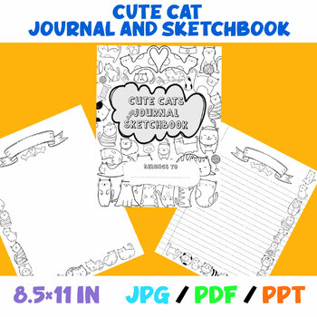 Preview of Cute Cat Creative Journal and Sketchbook