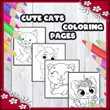 Cute Cats Coloring pages for Kids .Adorable Cartoon Cats