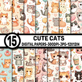 Cute Cats Digital Papers