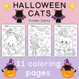 Coloring Pages for Kids - Halloween Cats