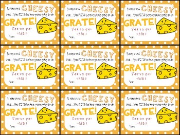 Preview of Cute Cheez-It/ Cheetos/ Cheese Snack Testing Motivation Treat Tags