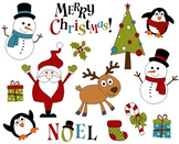 Cute Christmas Clip Art, Xmas Clipart - Santa, Christmas T