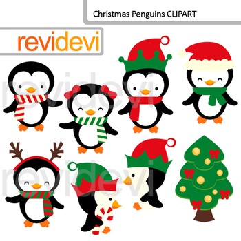 penguin christmas clipart free
