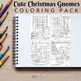 Cute Christmas Gnomes Coloring Pack - 30 Pages - 8.5 x 11