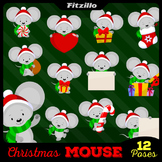 Cute Christmas Mouse Clipart Set - 12 Poses!