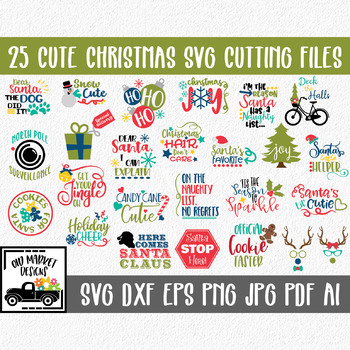 Download Cute Christmas Svg Cut File Bundle 25 Christmas Images Clip Art More