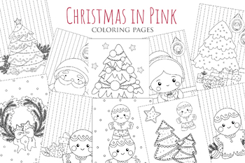 Preview of Cute Christmas Santa Claus and Grand Mother Coloring Activity for Kids and Adult