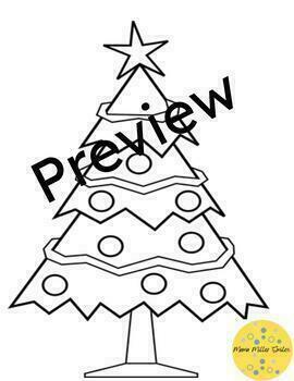 Preview of Cute Christmas Tree Coloring Sheet Merry Christmas Tree December Art