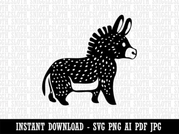Cute Chubby Donkey Mule Clipart Instant Digital Download AI PDF SVG PNG ...