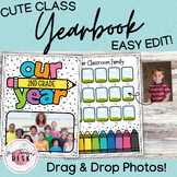 Cute Class Yearbook Easy Editable Template for Memory Book