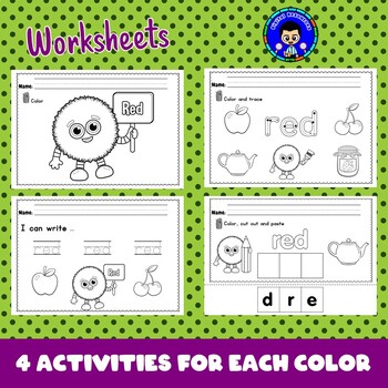 Cute Color Monsters / Learning Colors Printable Worksheets | TPT