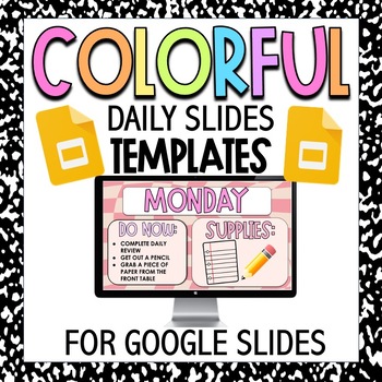 Preview of Cute & Colorful Daily Slides/Agenda Slides