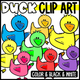 Cute & Colorful Rainbow Duck Clip-Art