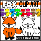 Cute & Colorful Rainbow Fox Clip Art