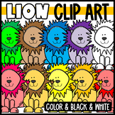Cute & Colorful Rainbow Lion Clip Art