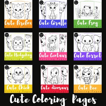 Preview of Cute Coloring Pages Bundle  - {Cologinh Books}