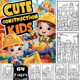 Cute Construction Kids Coloring Pages for kids