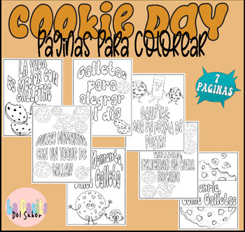 Preview of Cute Cookie Day Coloring Pages| Día de las Galletas páginas para colorear