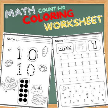 Preview of Cute Counting Number 1 - 10  Kindergarten Counting for Practice & Assessment