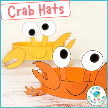 Preview of Cute Crab Hat Craft - Summer Hat Crown Craft - Crab Craft - Ocean Craft