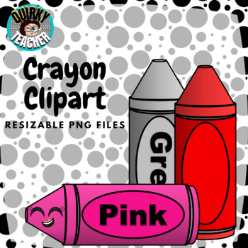 Pink Crayon Clipart – Multiple Variations, Color and Black & White