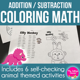 Cute Critters: Coloring Sheets for Addition and Subtractio