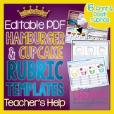 Hamburger & Cupcake Rubric Editable PDF Template
