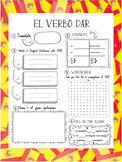 Cute "DAR" verb Conjugation Practice Worksheet