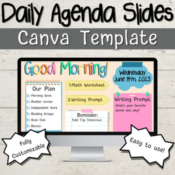 Preview of Cute Daily Agenda Slides
