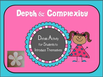 Preview of Cute Depth & Complexity Details Activity - Details About Me!