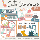 Cute Dinosaur Classroom Labels Bundle | Cute Class decor |