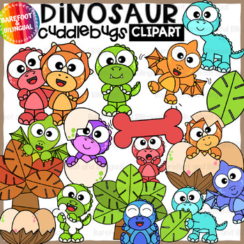 Preview of Cute Dinosaur Clipart | Cuddlebugs Collection