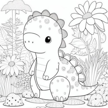 Cute Dinosaur Coloring Pages for Kids Ages 8-12 