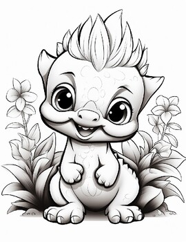 Preview of Cute Dinosaur Coloring Pages for Kids