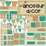 Cute Dinosaur Themed Decor  - bunting, lime, orange, teal, yellow