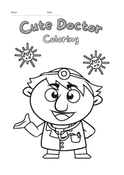Cute Doctor Coloring Worksheet, Coloring Pages Printable For Kids, PDF