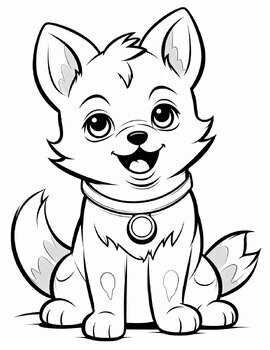 Cute Dog Coloring Book For Kids| 70 Cute Dog Coloring Pages For Kids ...