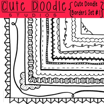 Cute Doodle Borders Set #1 by The First Grade Diaries | TpT