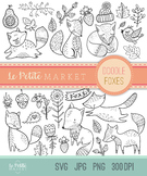 Cute Doodle Fox Clip Art, Fox Graphics, Fox Illustration S