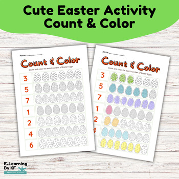 Preview of Cute Easter Activity - Count & Color