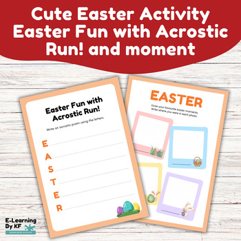 Preview of Cute Easter Activity - Easter Fun with Acrostic Run! and moment