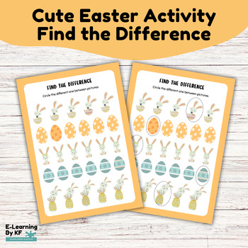Preview of Cute Easter Activity : Find the Difference Game