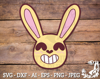 Cute Easter Bunny Head 2 SVG, Instant Download, Commercial ...