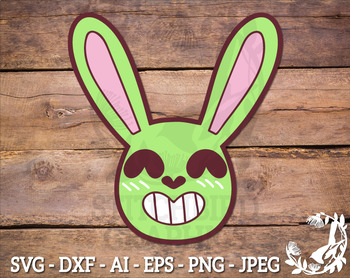 Cute Easter Bunny Head 4 SVG, Instant Download, Commercial Use SVG