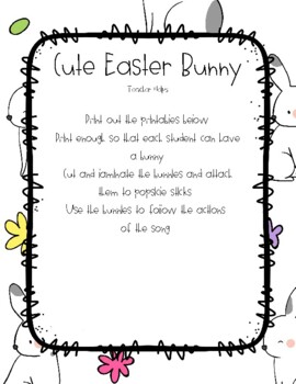 Cute Easter Bunny Song Printable & fun action prop for preschool, pre-k ...