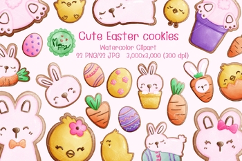 Preview of Cute Easter cookies Clipart