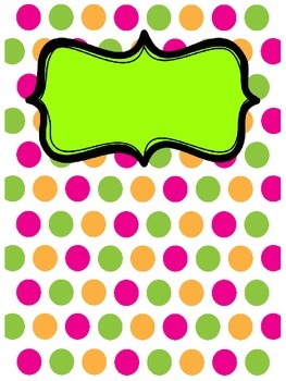 Cute Editable Polka Dot Binder Covers by Kayla Hall | TpT